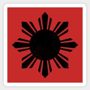 Filipino Vintage Philippines Sun Black Flag Sticker